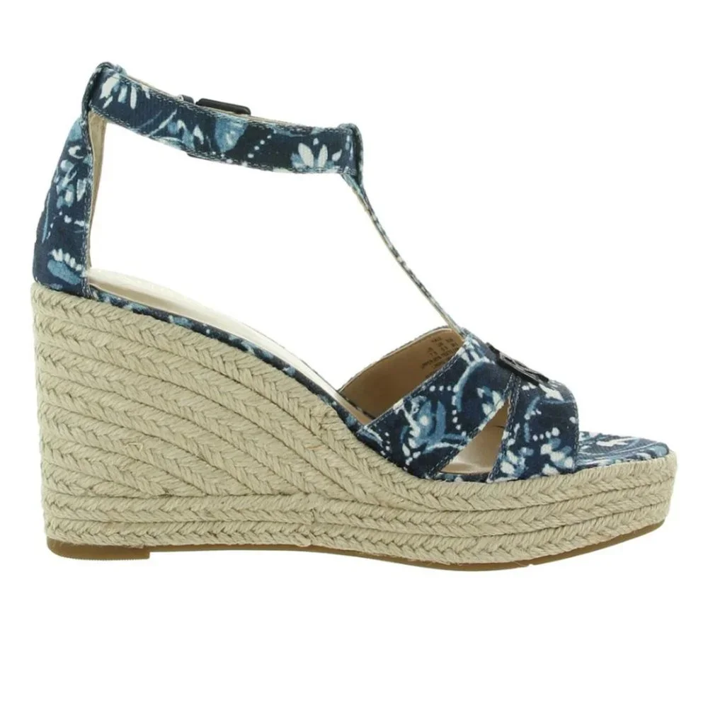 Lauren Ralph Lauren Hale Womens Logo Platform Espadrilles Wedge Sandals Size 11M